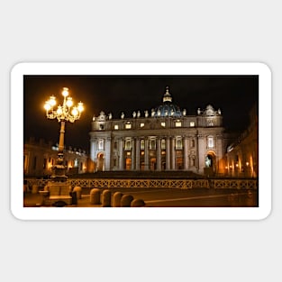 The Vatican at Night: A Glowing Mosaic of History and Beauty Sticker